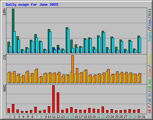 Daily usage for June 2025