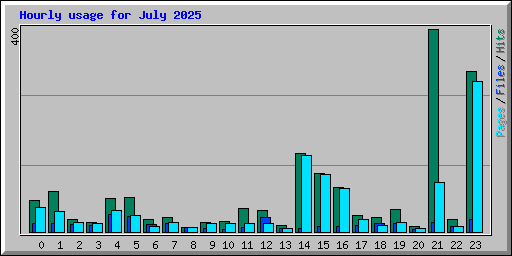 Hourly usage for July 2025