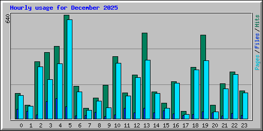 Hourly usage for December 2025