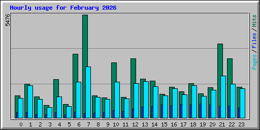 Hourly usage for February 2026