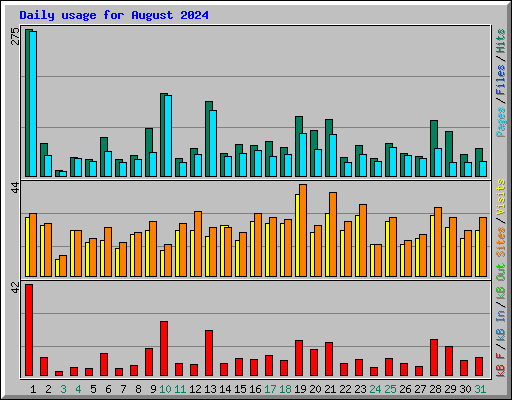 Daily usage for August 2024